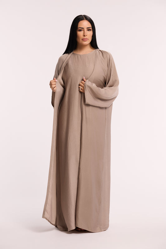 LD LIQUID ABAYA 2-PIECE SET - 3 COLOURS