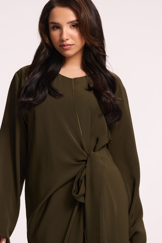 LD WRAP ABAYA OLIVE GREEN