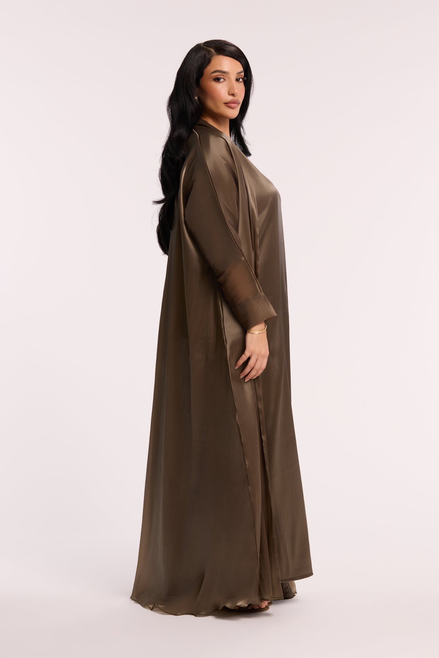 LD AIRY ORGANZA ABAYA TAUPE