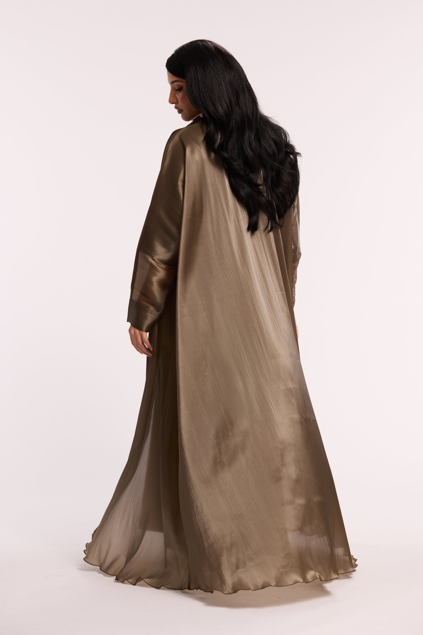 LD AIRY ORGANZA ABAYA TAUPE