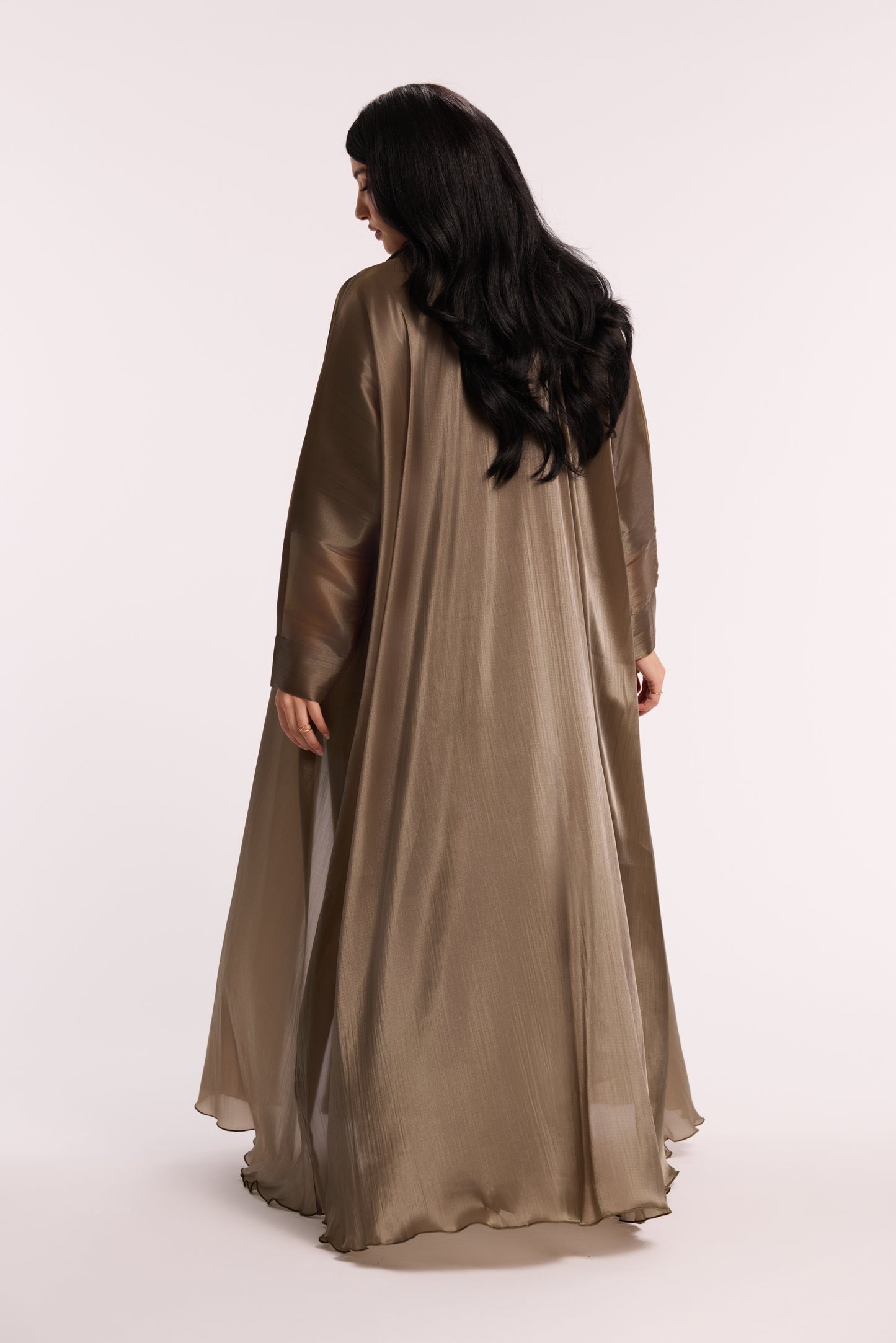 LD AIRY ORGANZA ABAYA TAUPE