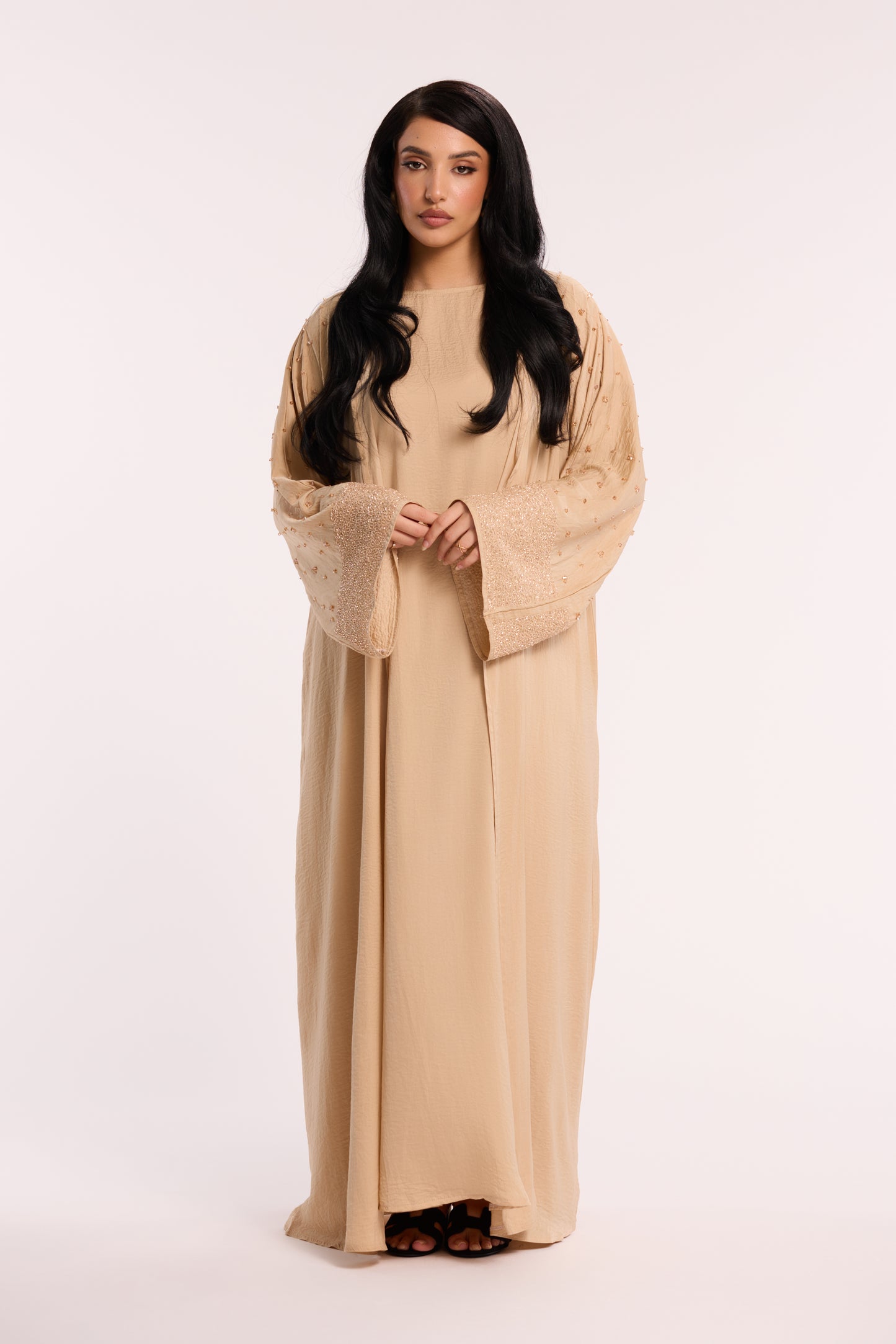 LD ABAYA AL NAKHEEL NUDE 3 PIECE SET