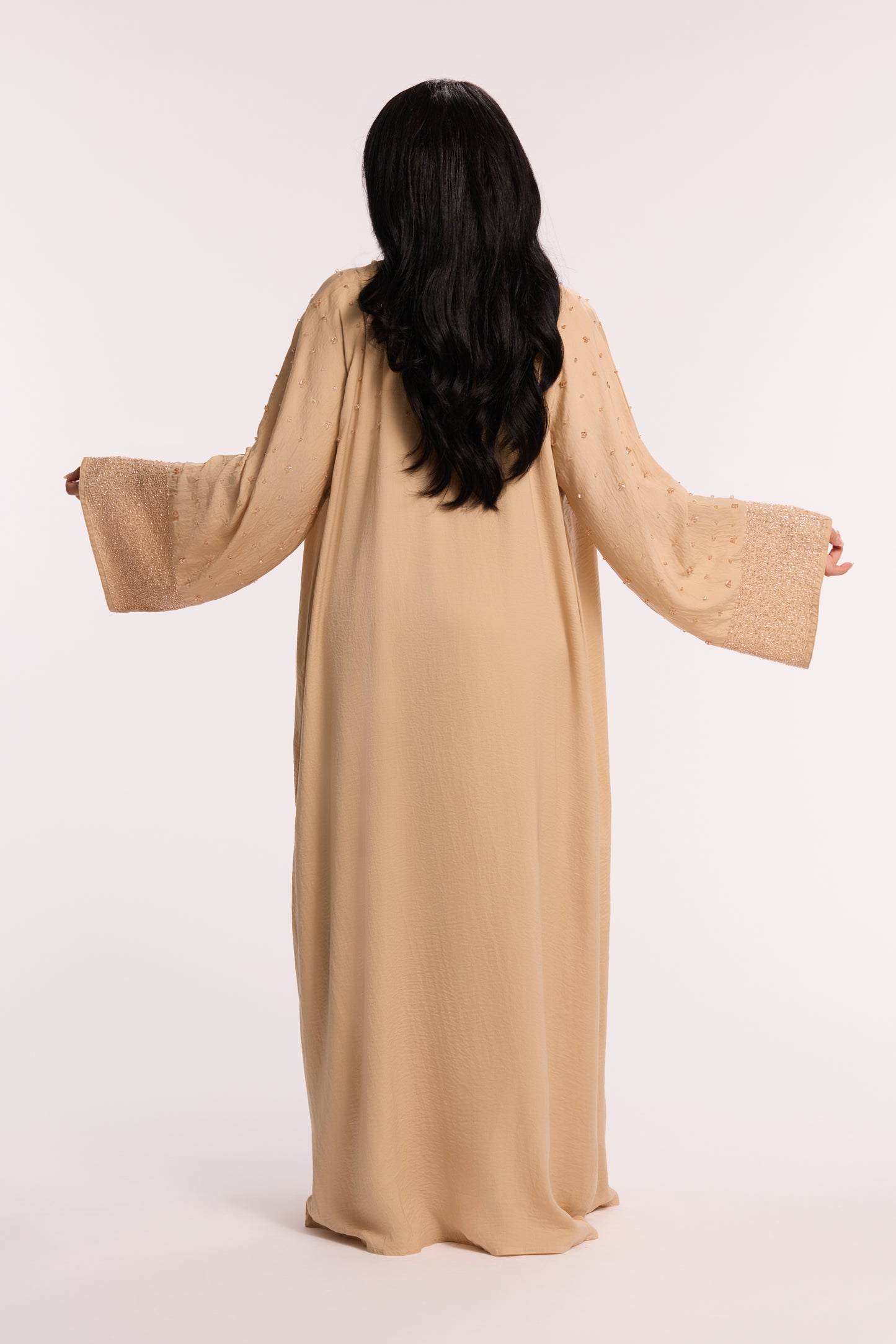 LD ABAYA AL NAKHEEL NUDE 3 PIECE SET