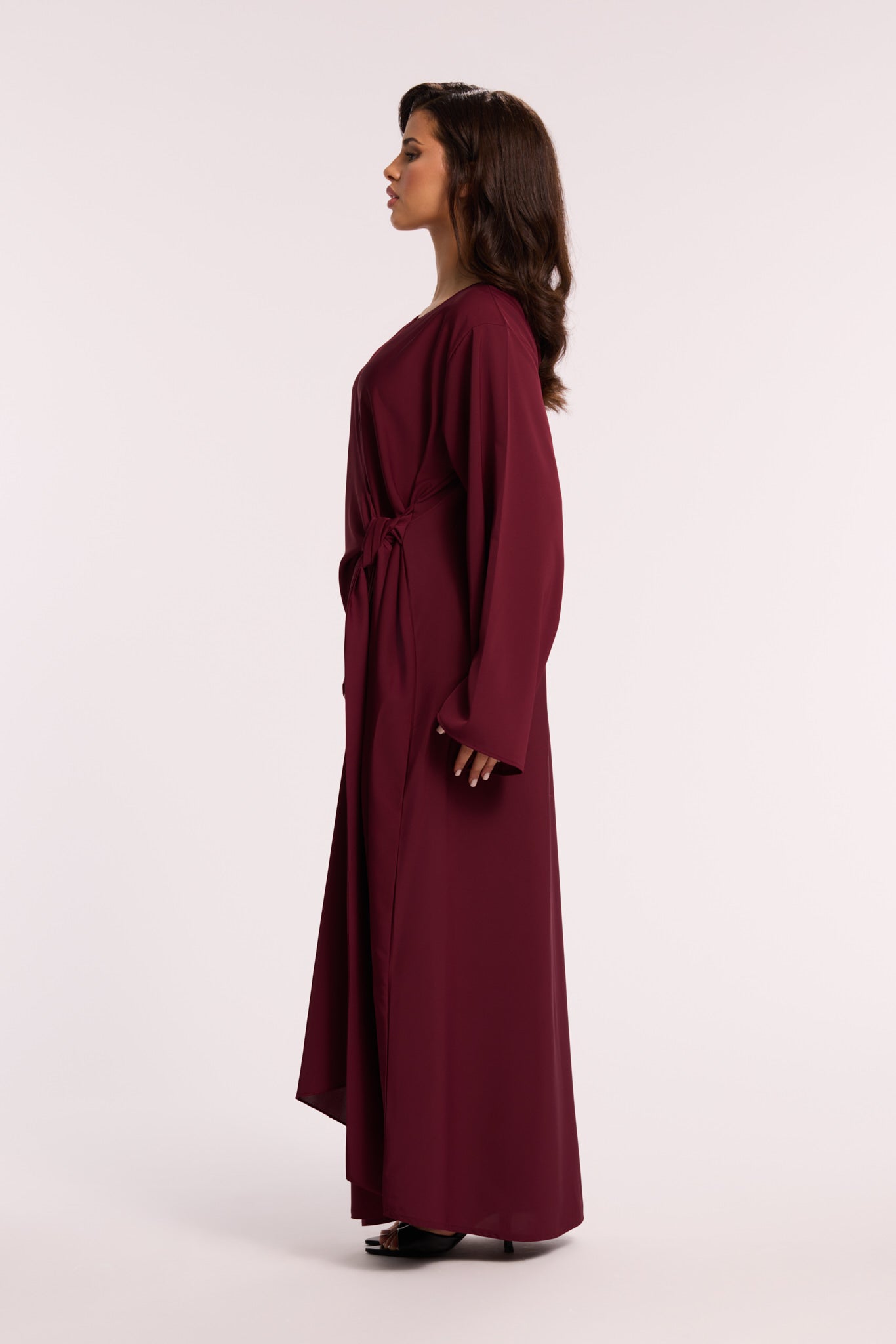 LD WRAP ABAYA BORDEAUX RED